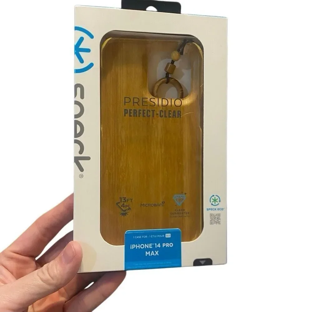 NWT Set of IPhone 14 Pro Max faux wood look and floral case
